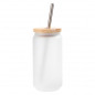 Preview: Sublimations - Glasbecher mit Edelstahl-Trinkhalm 520ml